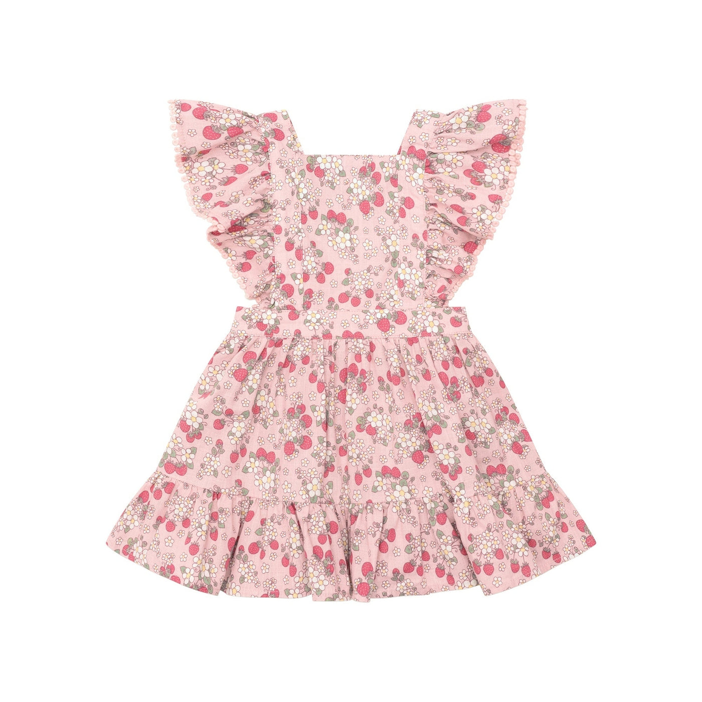 Girls Vintage Ruffle Dress Strawberry