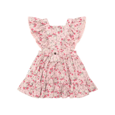 Girls Vintage Ruffle Dress Strawberry