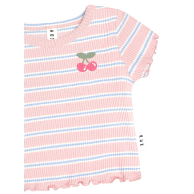 Girls Candy Stripe Rib Tee