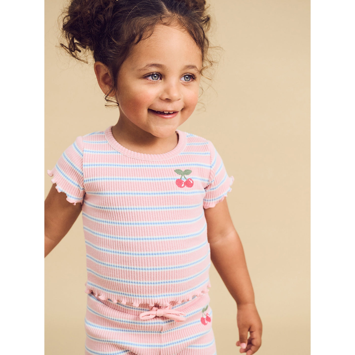 Girls Candy Stripe Rib Tee