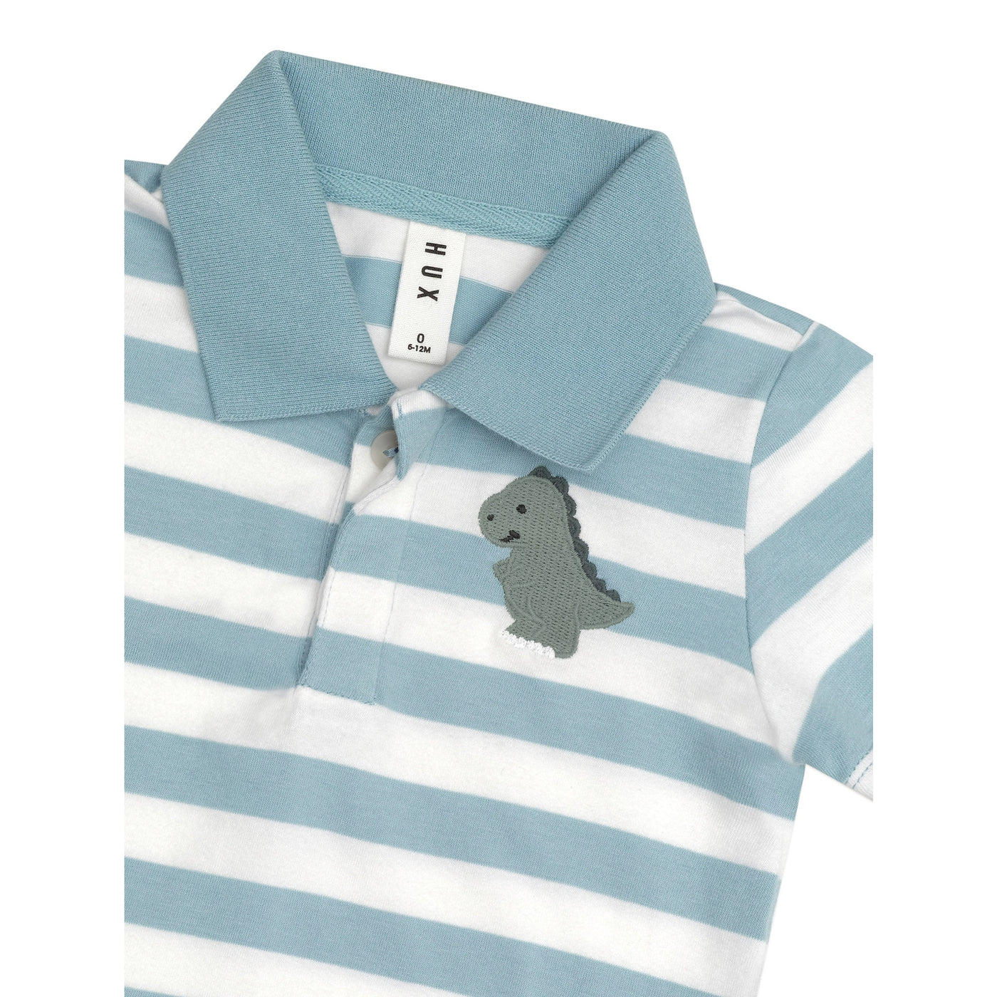 Boys T-Rex Stripe Polo T-Shirt