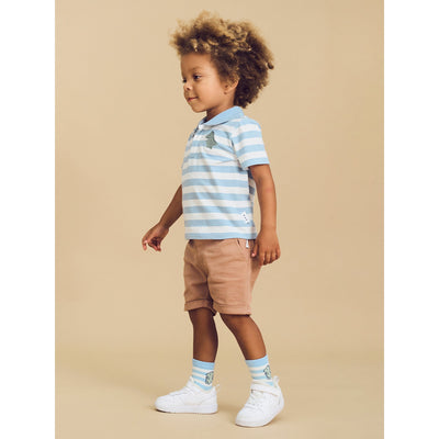 Boys T-Rex Stripe Polo T-Shirt