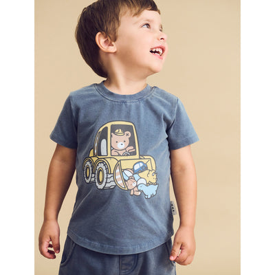 Boys Hux T-Shirt Digger Washed Navy