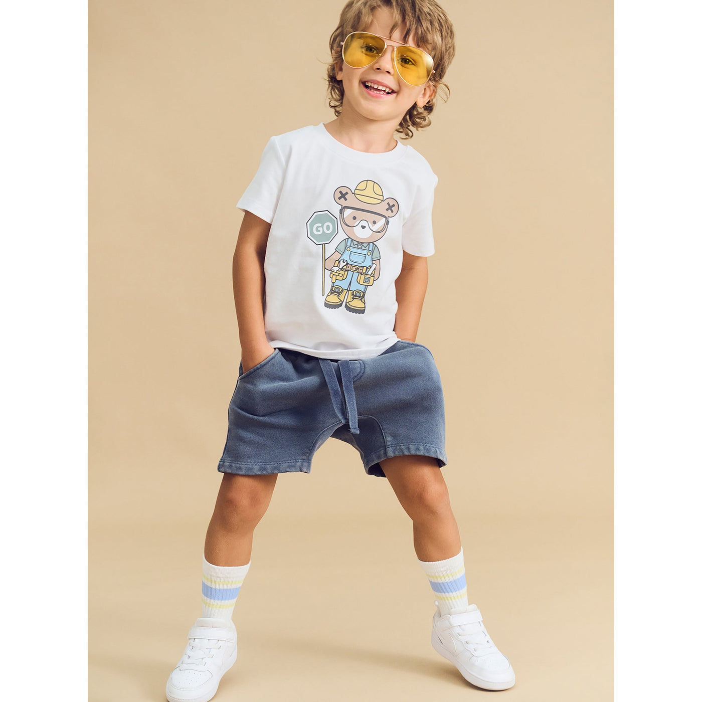 Boys Slouch Short Washed Navy