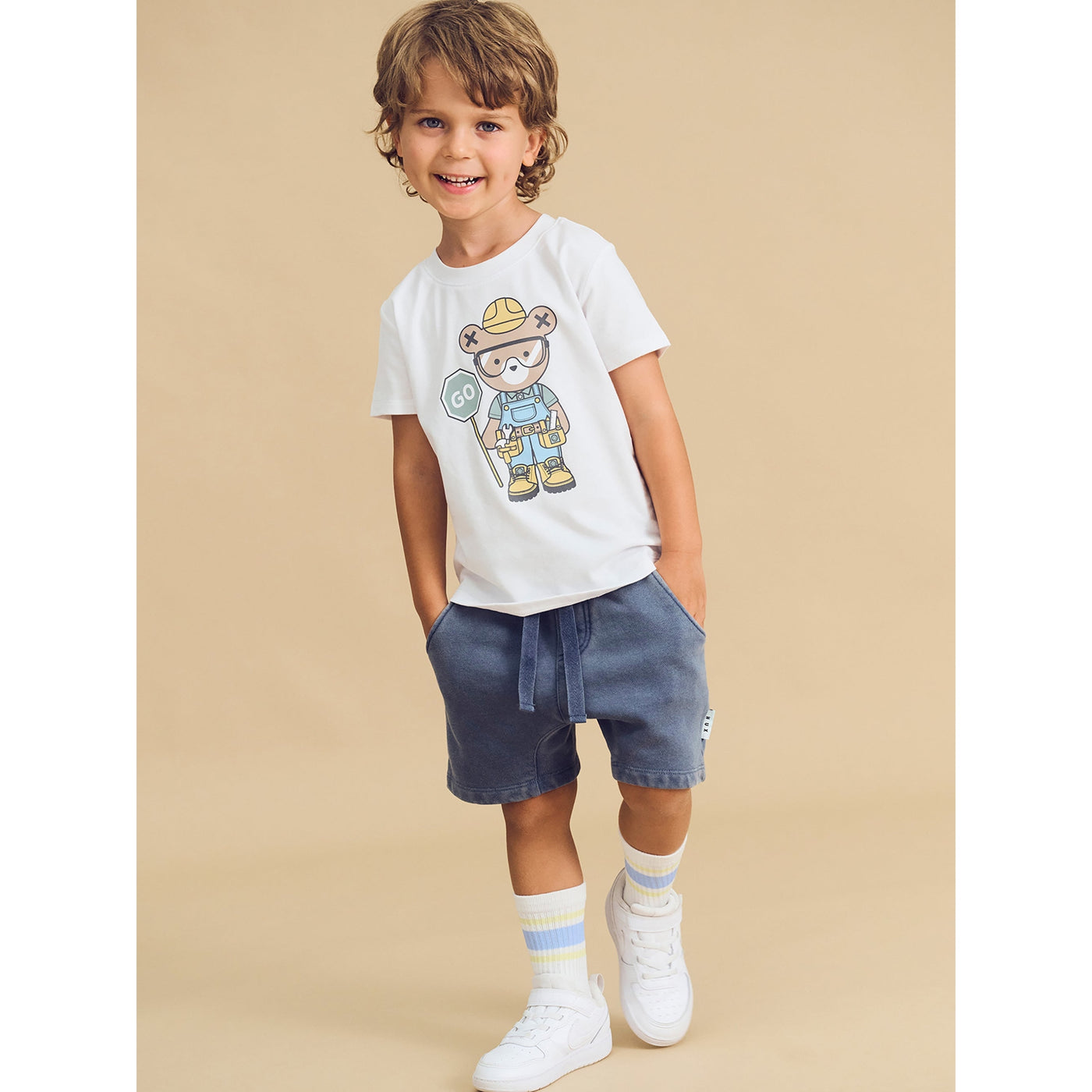 Boys Slouch Short Washed Navy