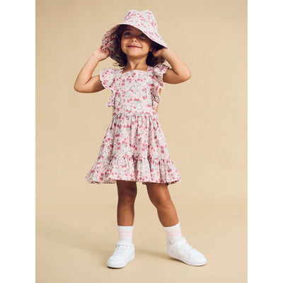 Girls Vintage Ruffle Dress Strawberry