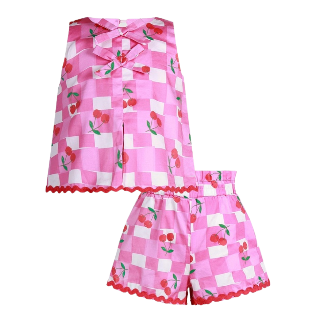 Girls Gingham Mary Woven Set