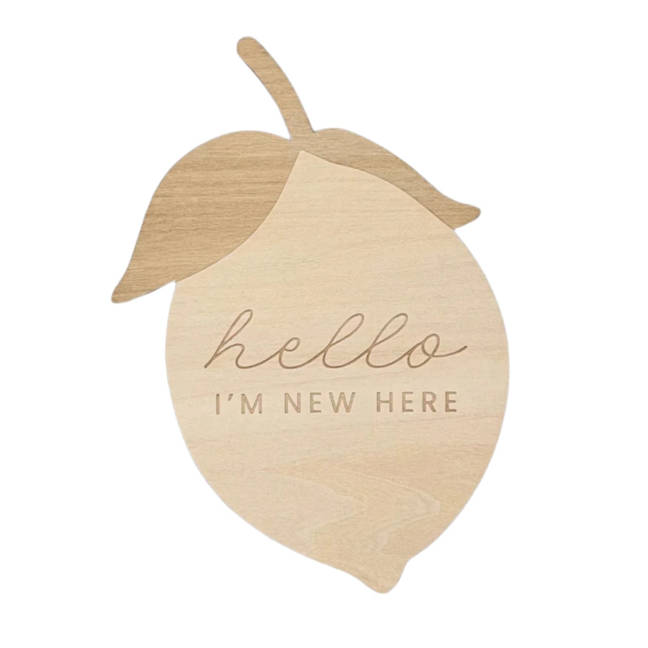 Hello I'm New Here  reversible Lemon  Announcement Plaque