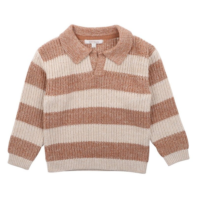 Fox & Finch Boys Stripe Knitted Jumper With  Collar