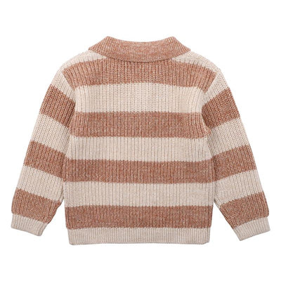 Fox & Finch Boys Stripe Knitted Jumper With  Collar