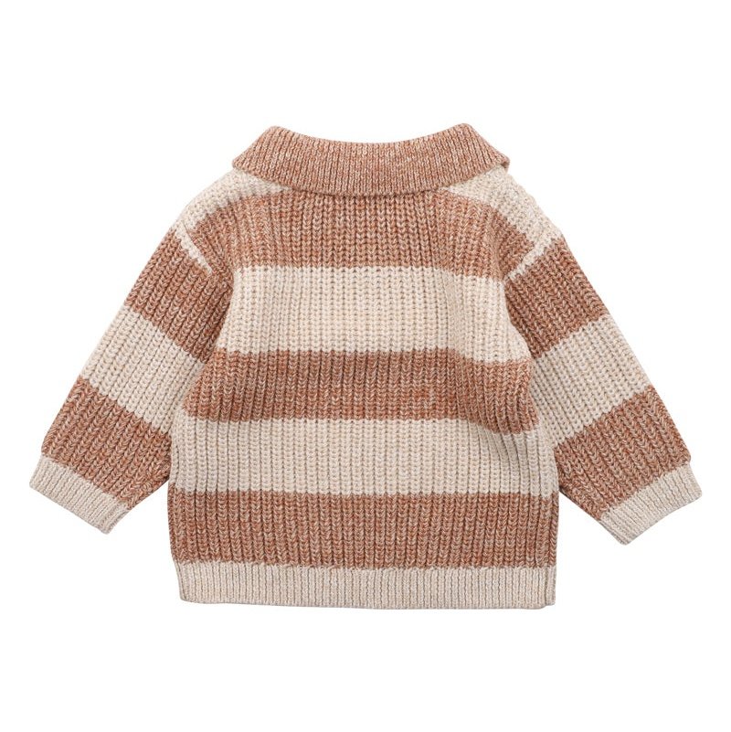 Baby Boys Stripe Knitted Jumper With  Collar