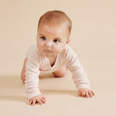 Baby Girls Rib Kimono Stripe Cantaloupe