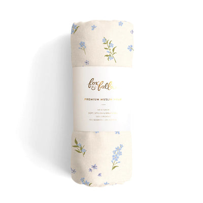 Forget Me Not Organic Muslin Wrap Swaddle