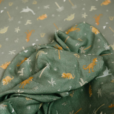 Organic Fitted Cot Sheet Dino