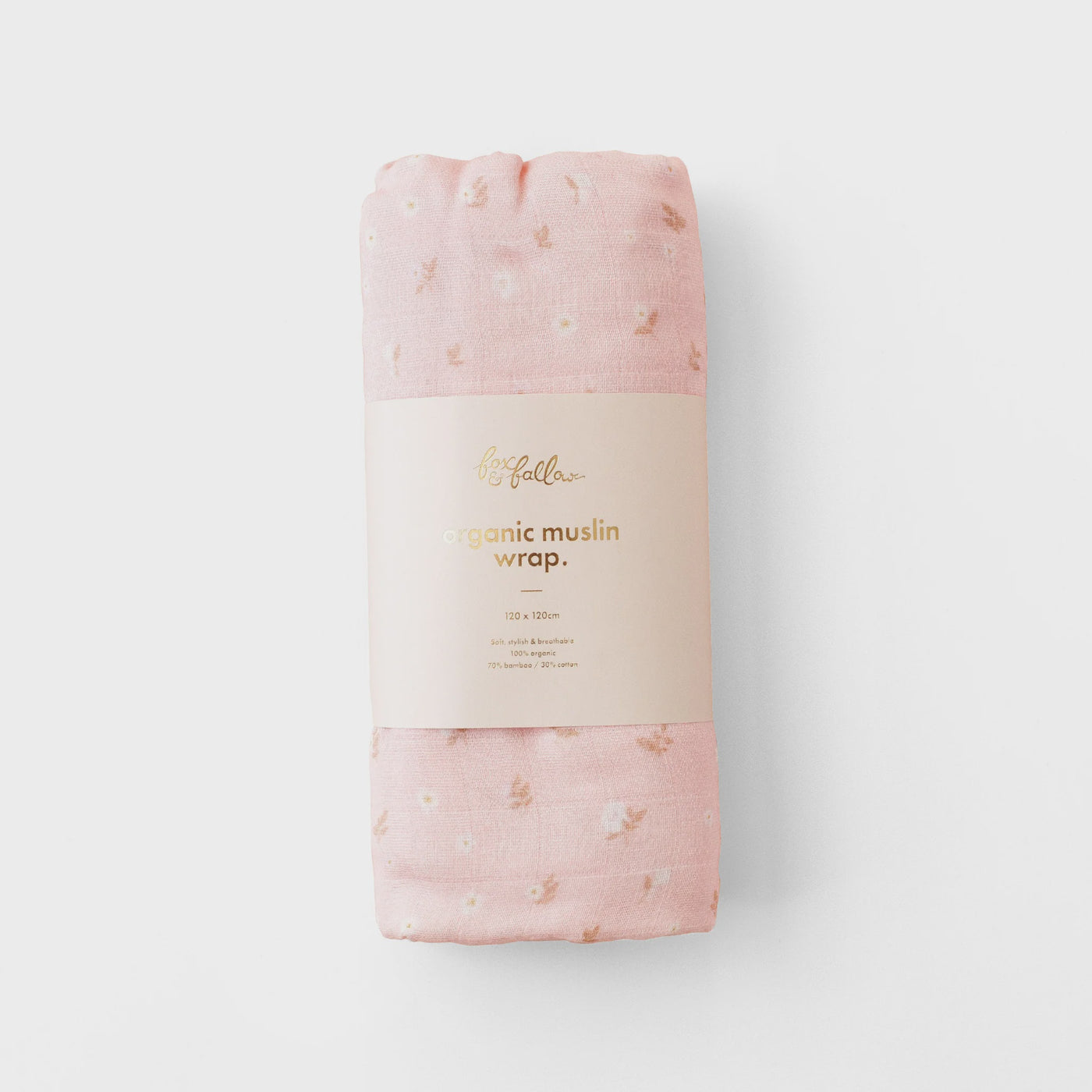 Baby Organic Muslin Wrap Dusty Roses