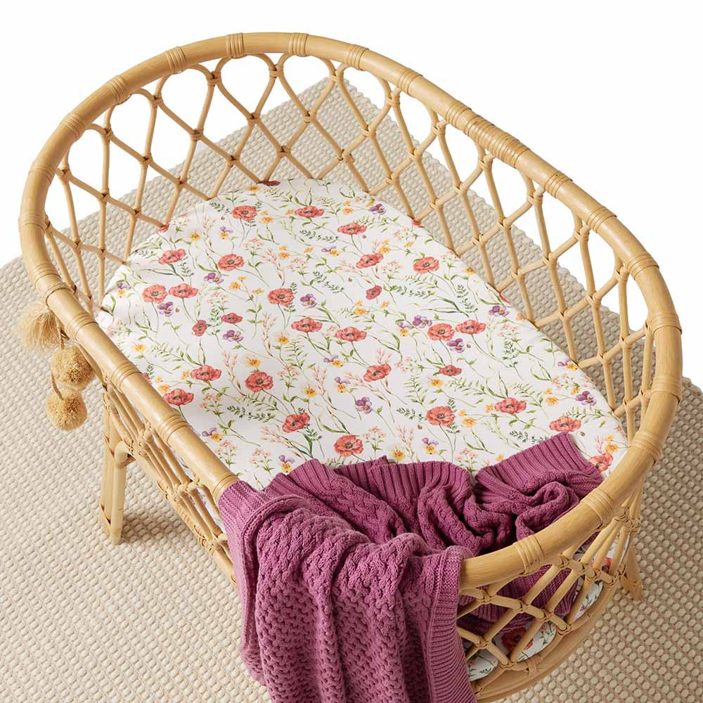 Bassinet Sheet / Change Pad Cover Meadow