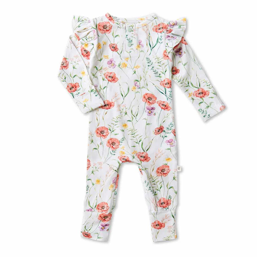 Baby Girls Organic Growsuit Meadow