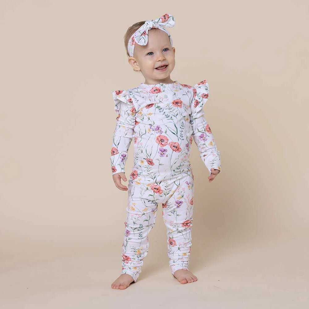 Baby Girls Organic Growsuit Meadow