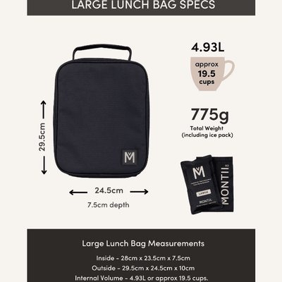 Large Insulated Lunch Bag Midnight