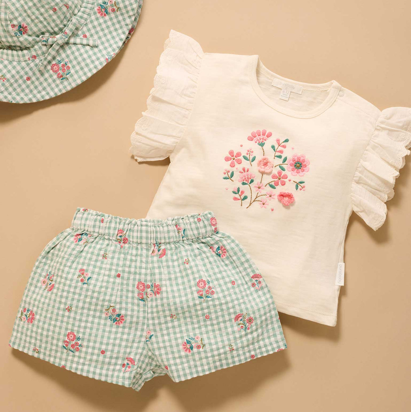 Girls Frida Gingham Floral Set
