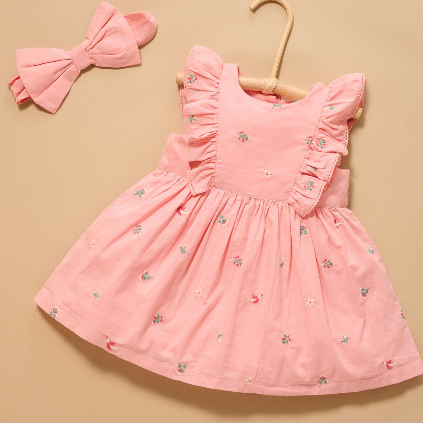 Baby Girls Swallow Broderie Dress