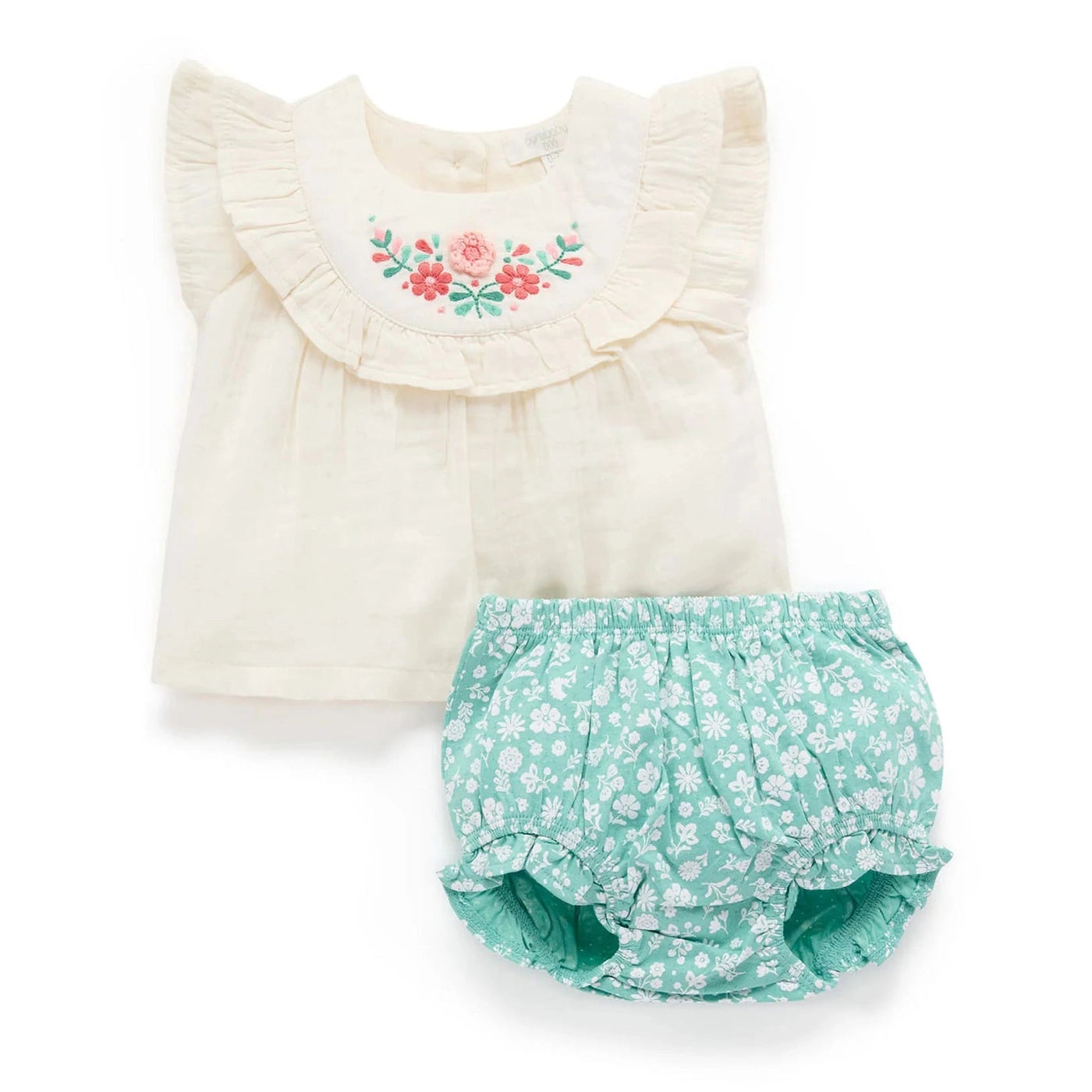 Baby Girls Embroidered Bloomer Set