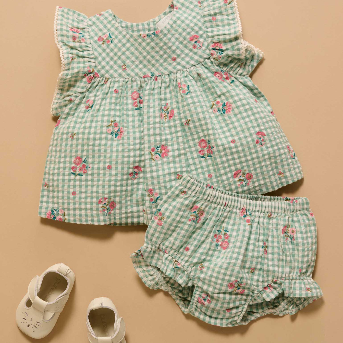 Baby Girls Frida Gingham Bloomer set