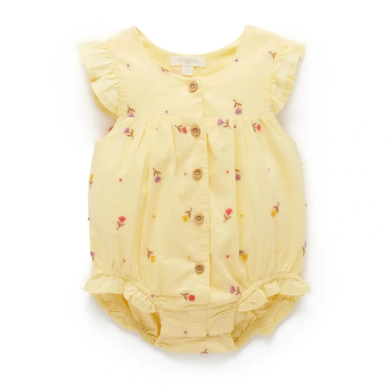 Baby Girls Embroided Bodysuit Tufted Floral
