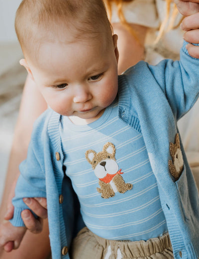 Boys Doggy Appliqued Bodysuit