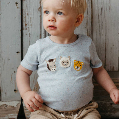 Baby Boys Donkey Applique Bodysuit