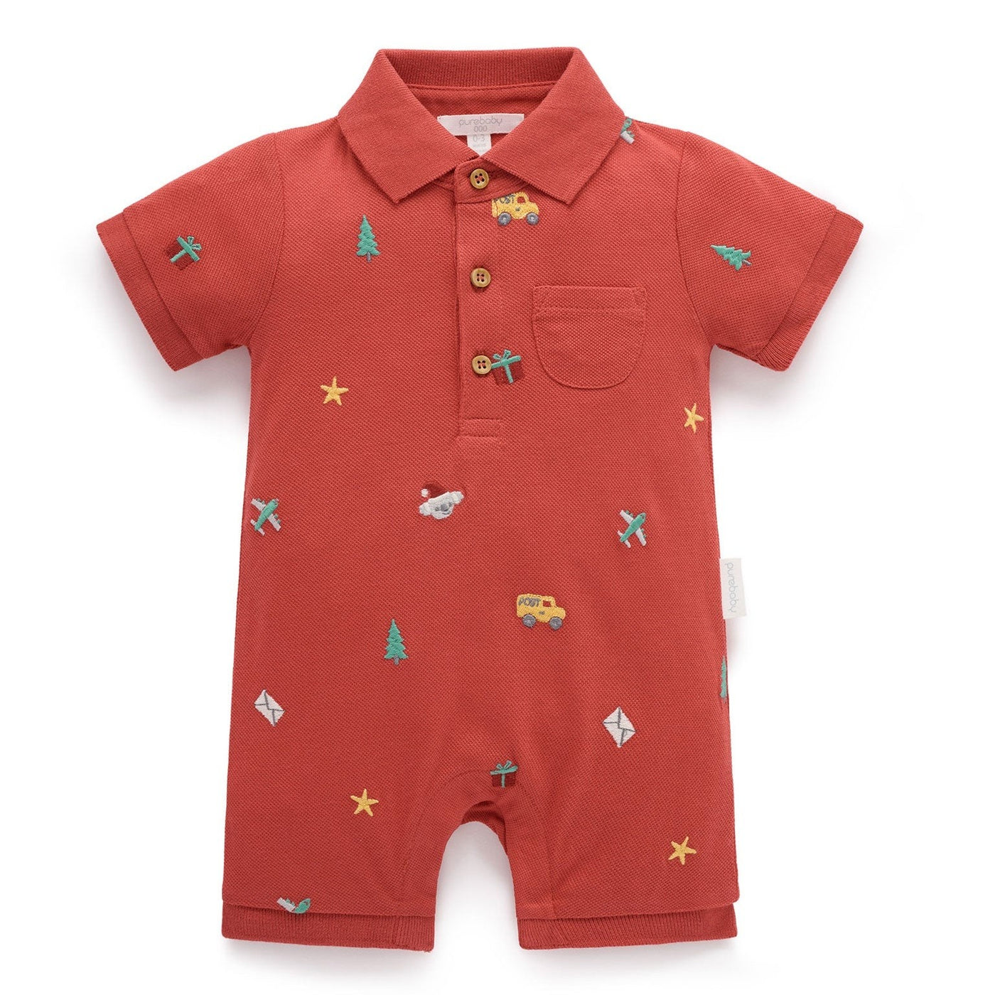 Baby Boys Christmas Polo Growsuit