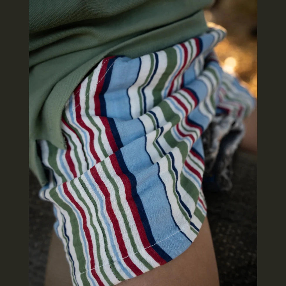 Boys Crinkle Stripe Short
