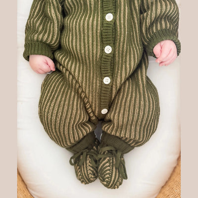 Classic Knit Romper Pesto