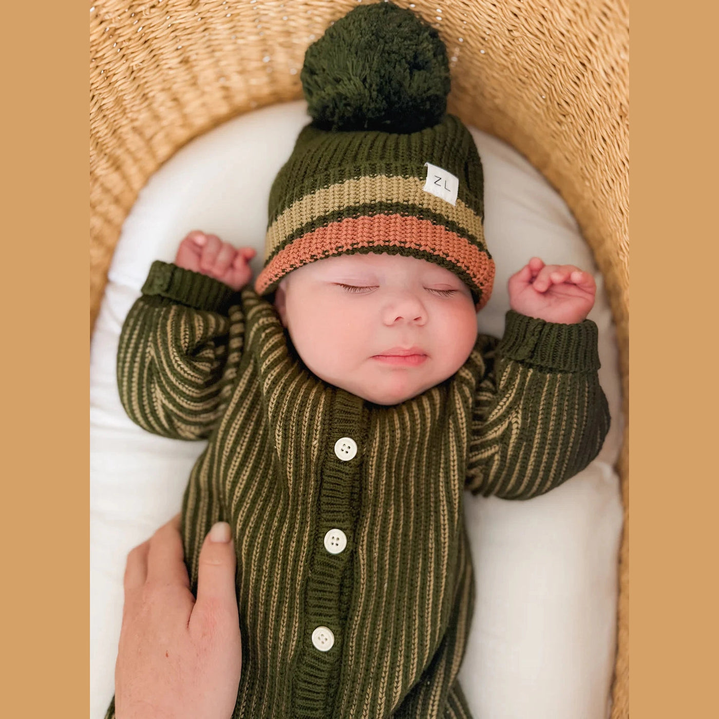 Classic Knit Romper Pesto