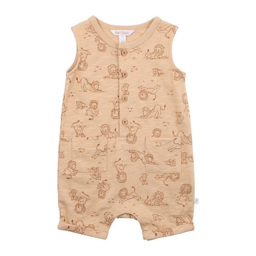 Fox & Finch Lion Print Romper