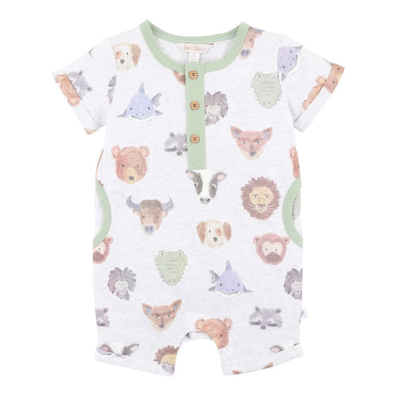 Fox & Finch Wildlings Print Henly Romper