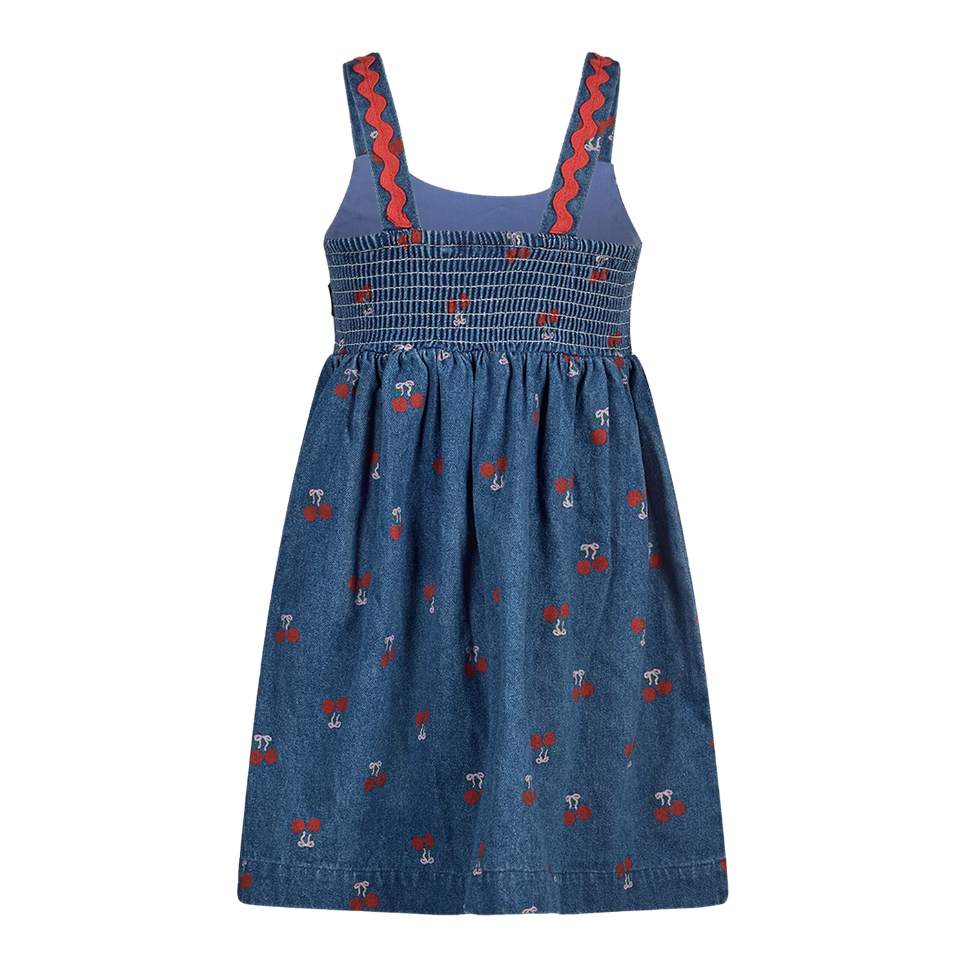 Girls Blue Cherry Picnic Woven Dress