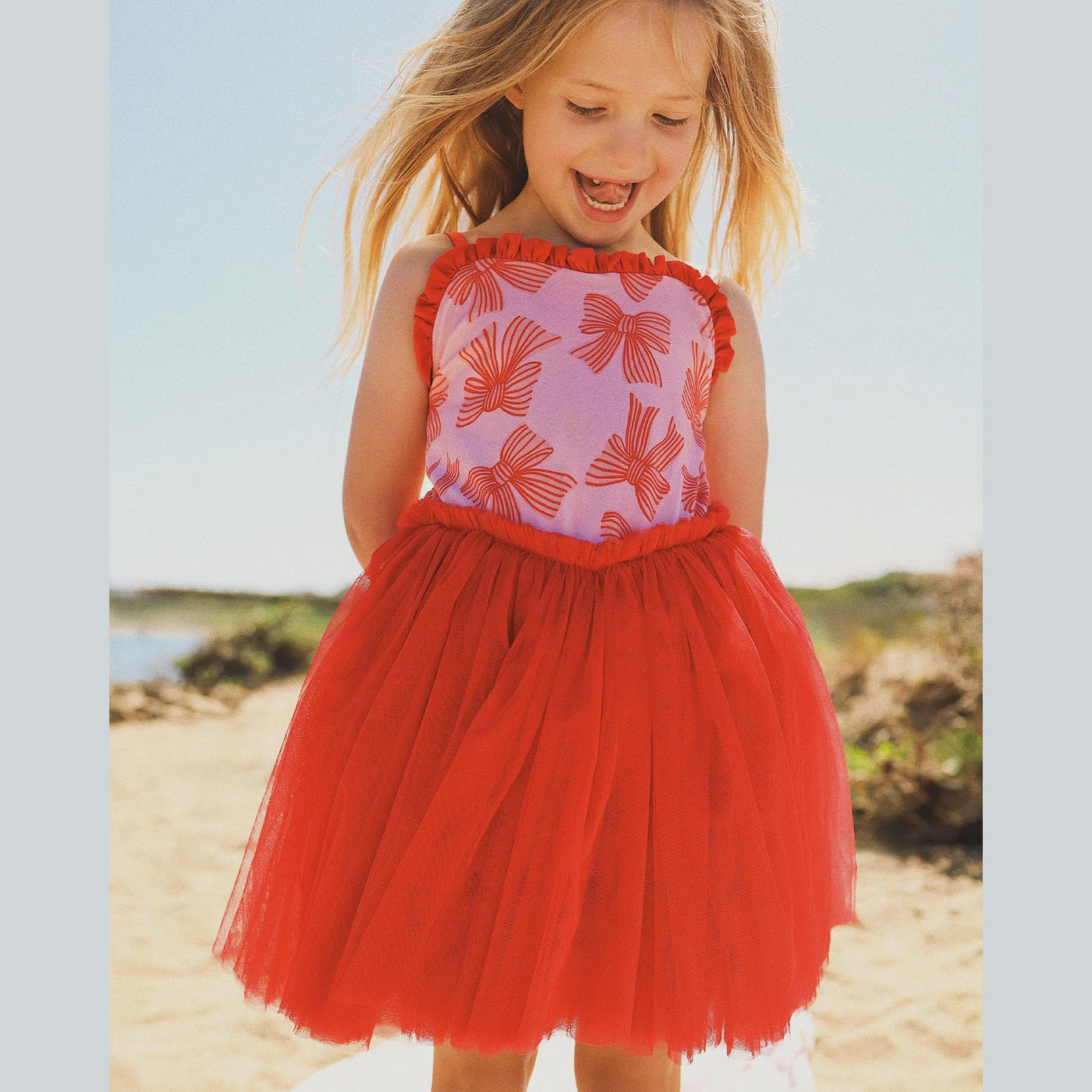 Girls Lots Of Bows Tulle Dress
