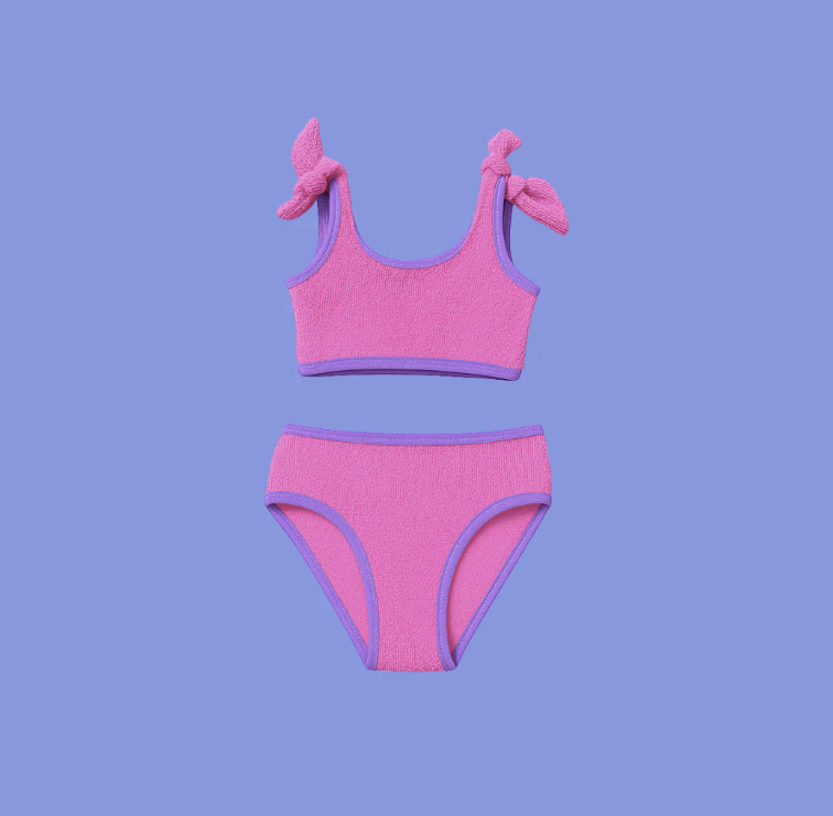Crinkle Bikini - Fluro Pink & Lilac