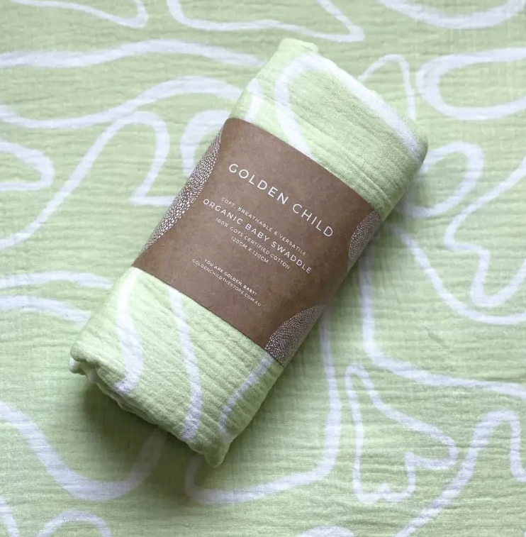 Organic Cotton Swaddle - Lime