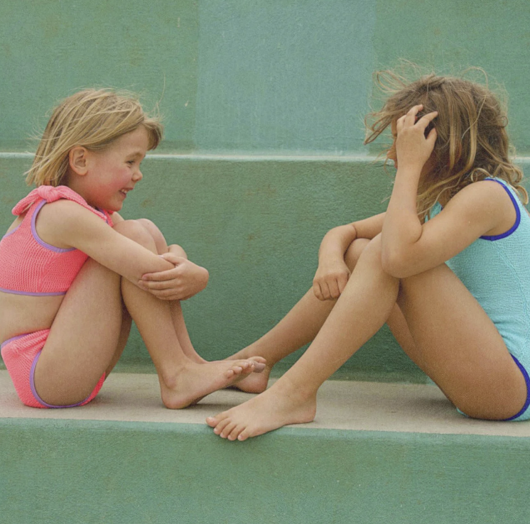 Crinkle Bikini - Fluro Pink & Lilac