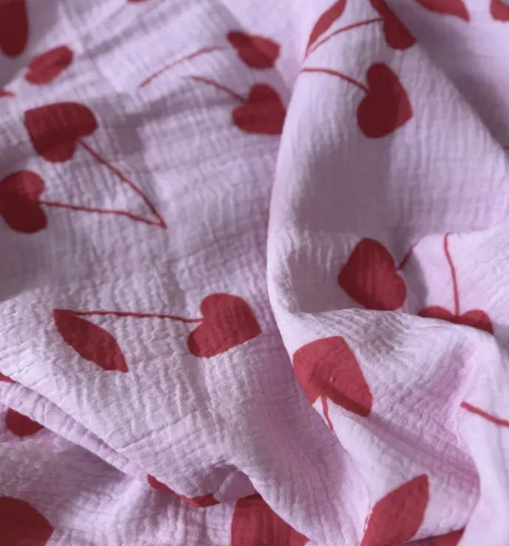 Organic Cotton Swaddle - Cherry Heart
