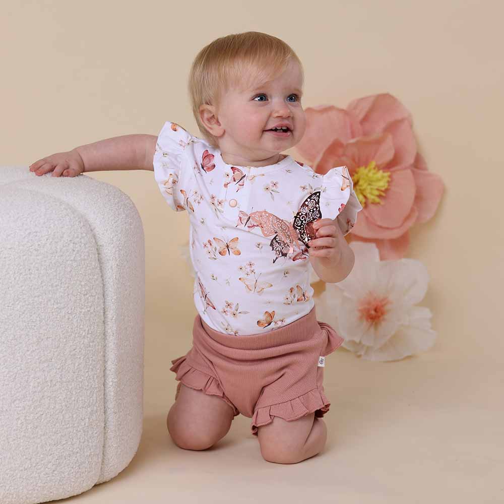 Baby Girls Rose Organic Bloomers