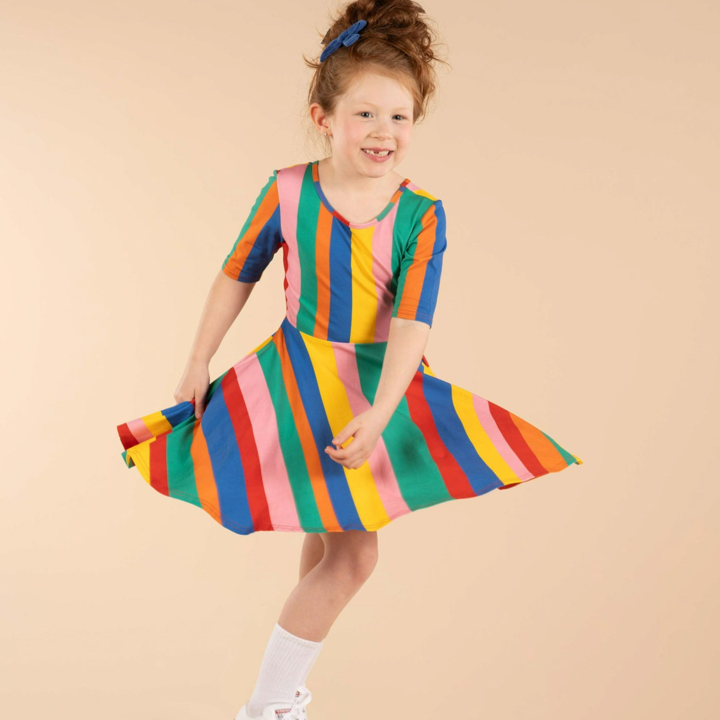 Girls Rainbow Stripe Mabel Dress