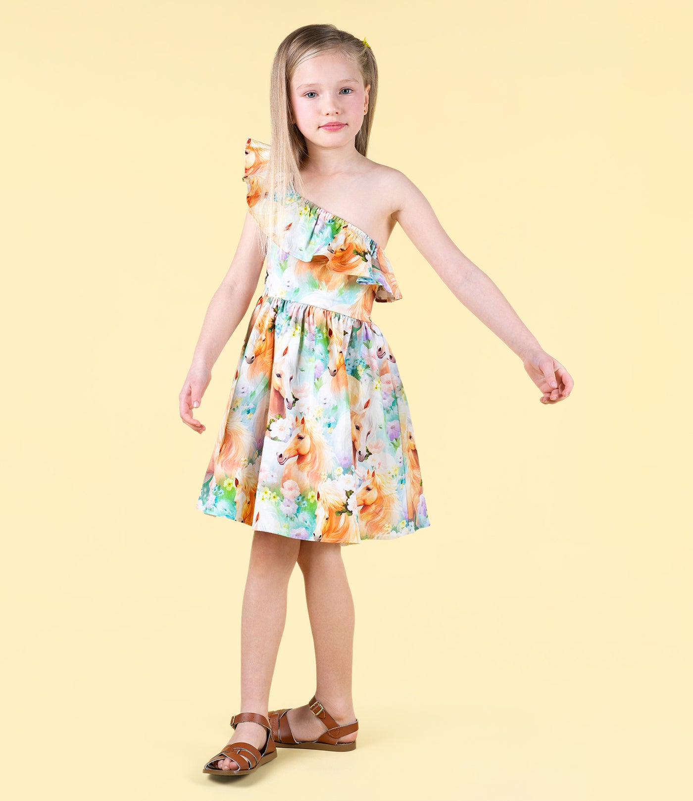 Girls Icelandic Ponies Frill Dress