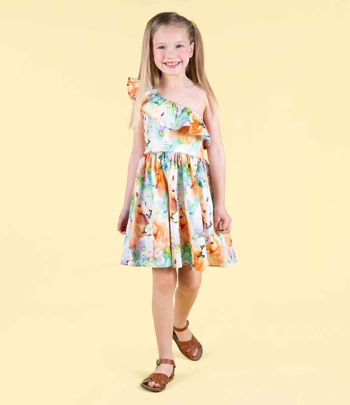 Girls Icelandic Ponies Frill Dress