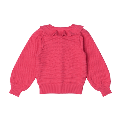 Girls Hot Pink Knit Cardigan