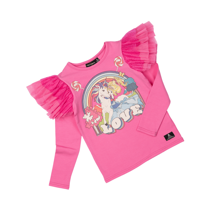 rock your baby Girls Unicorn Love T-Shirt