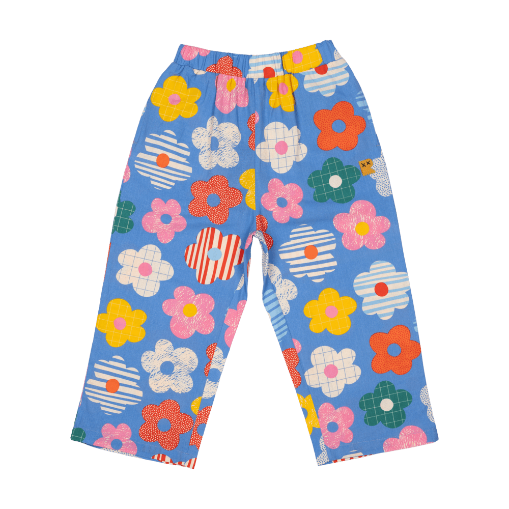 Girls Happy Flowers Wide Leg Pants