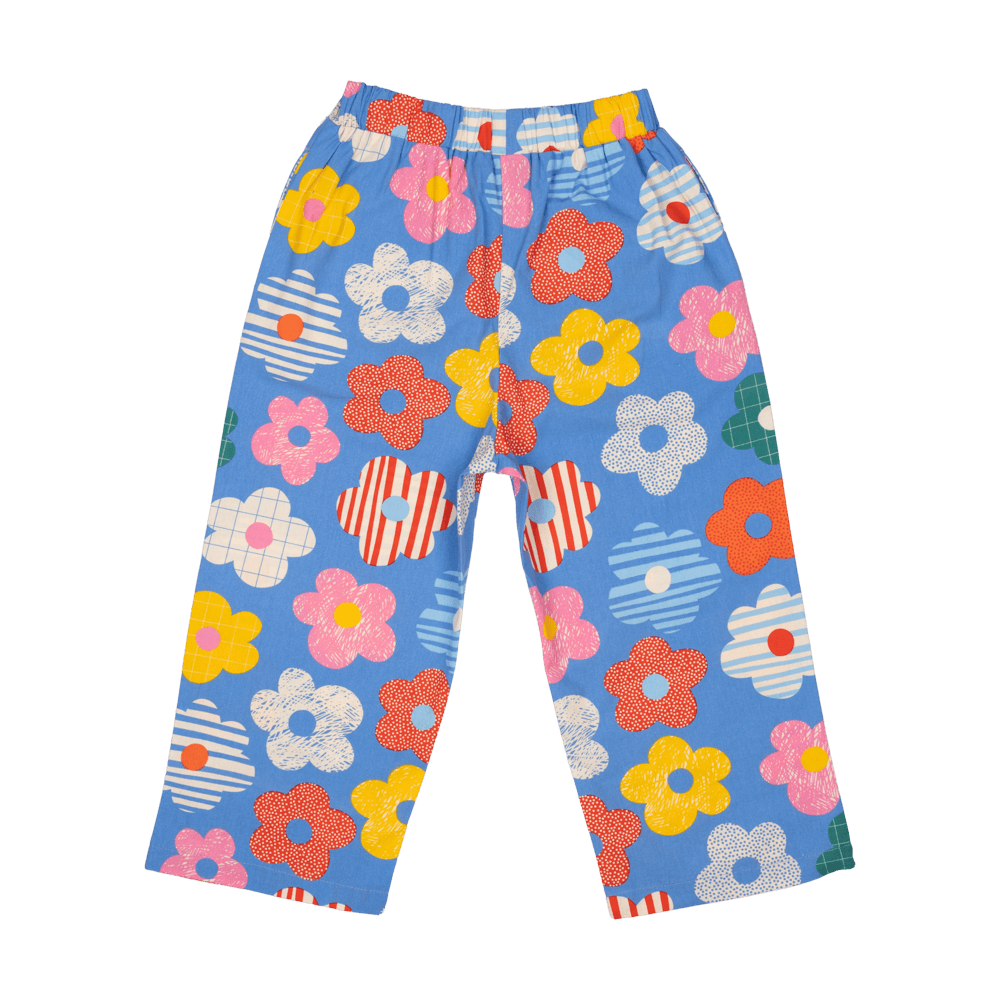 Girls Happy Flowers Wide Leg Pants